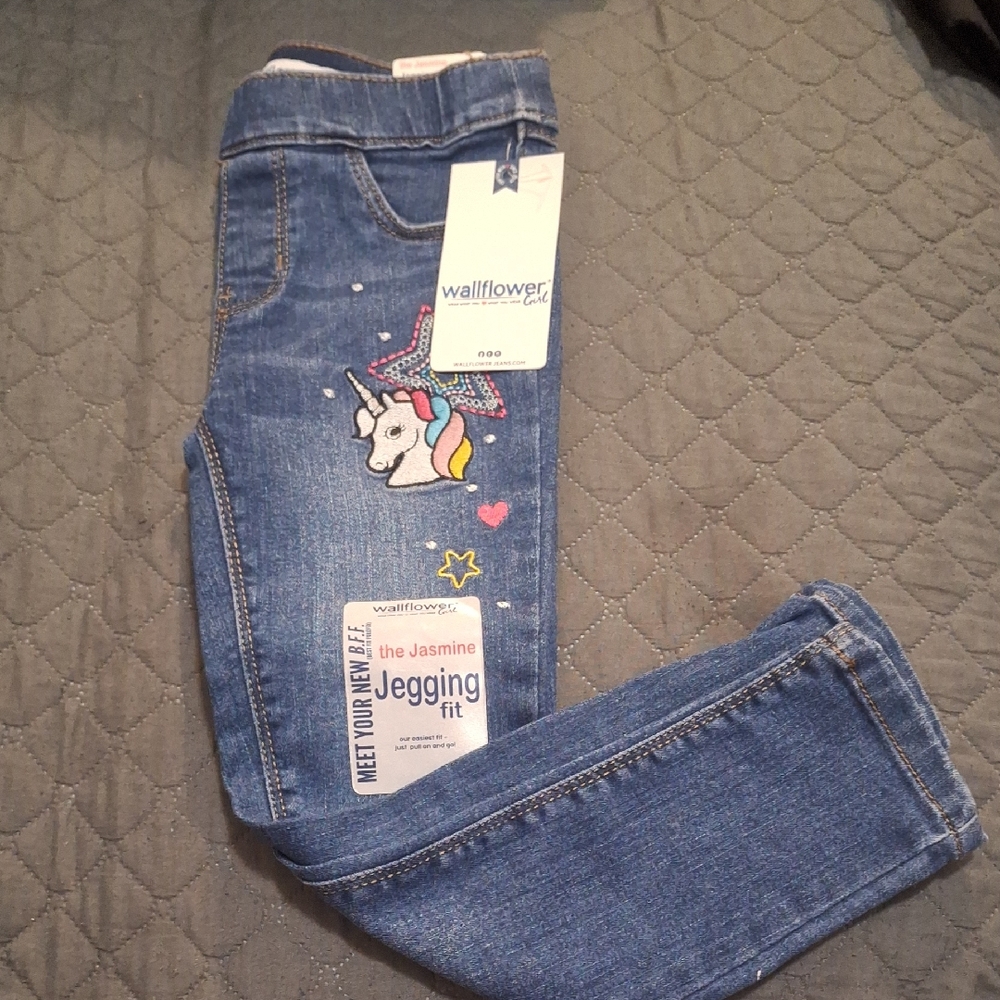 Wallflower Blue Unicorn Embroidered Women's Jeggings